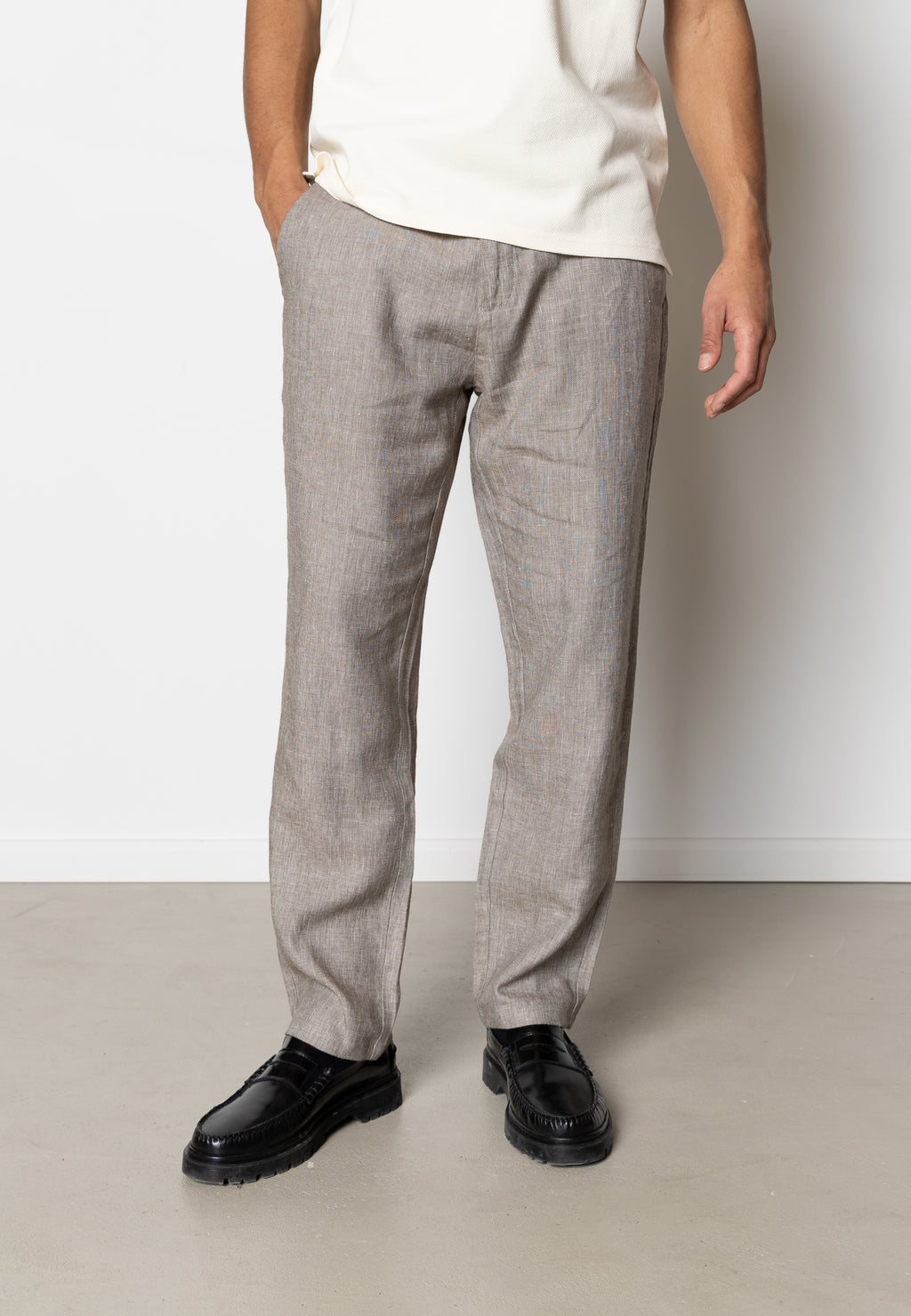 Roman linen pants Khaki Melange eu.cleancutcopenhagen