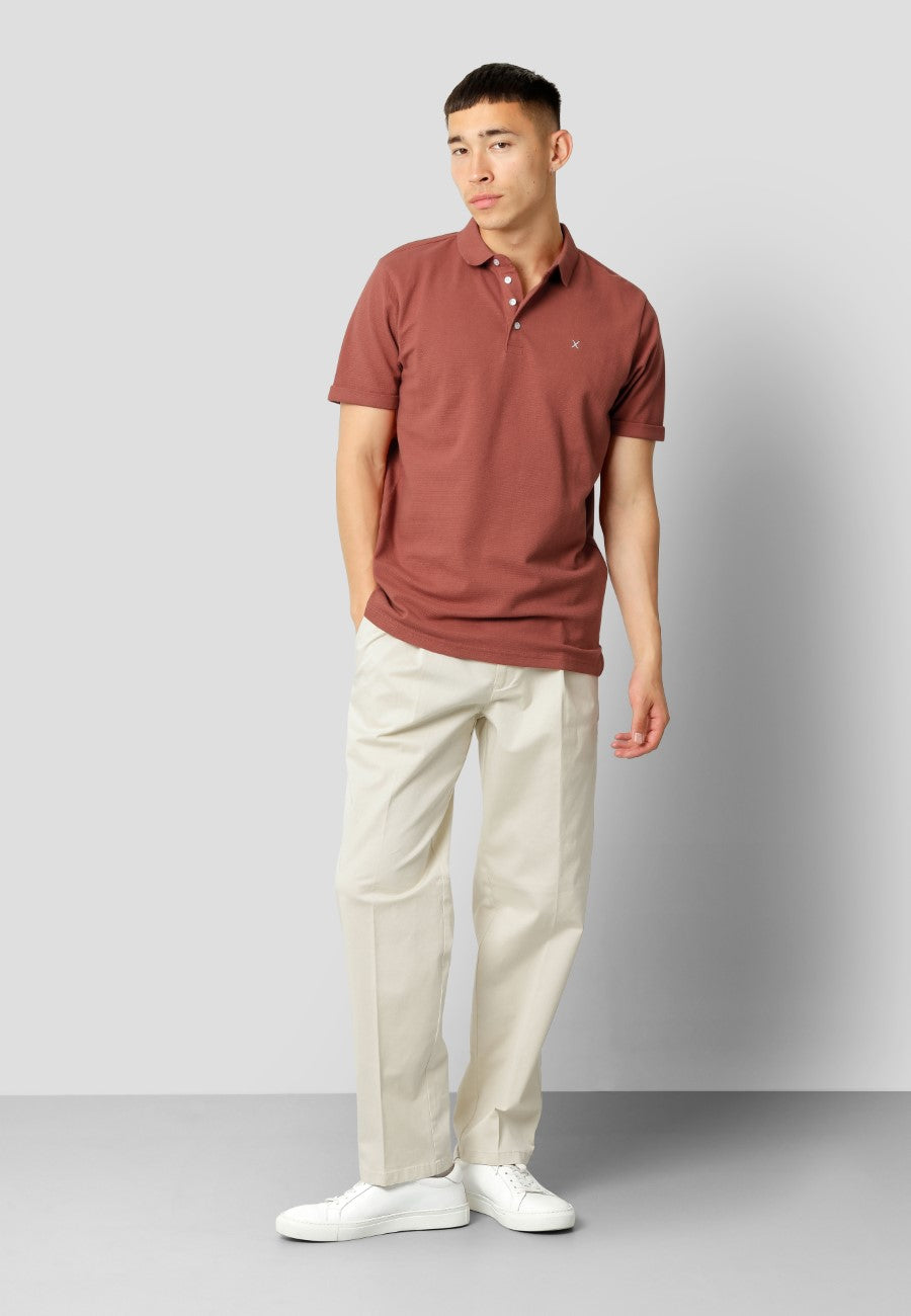 Silkeborg stretch polo - Rusty Red – eu.cleancutcopenhagen.com