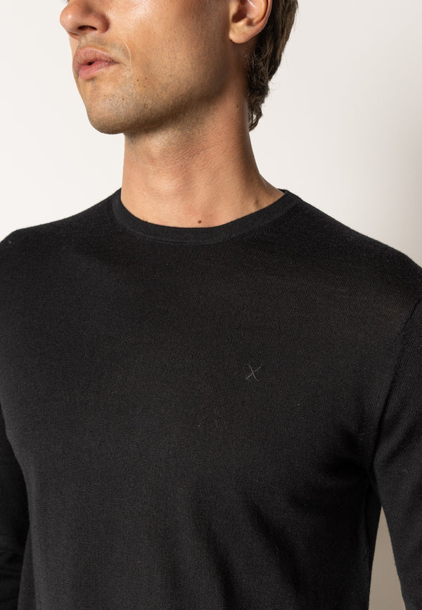 Clean Cut Copenhagen Alfredo merino wool jumper Knit Black