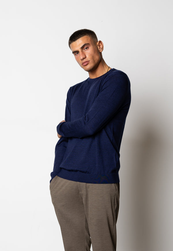 Clean Cut Copenhagen Alfredo merino wool jumper Knit Dark Navy