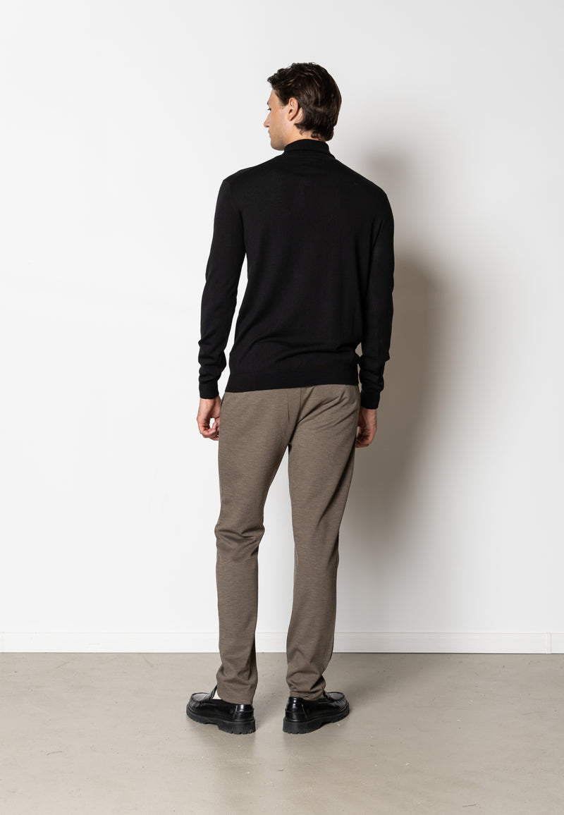 Clean Cut Copenhagen Alfredo merino wool roll neck Knit Black