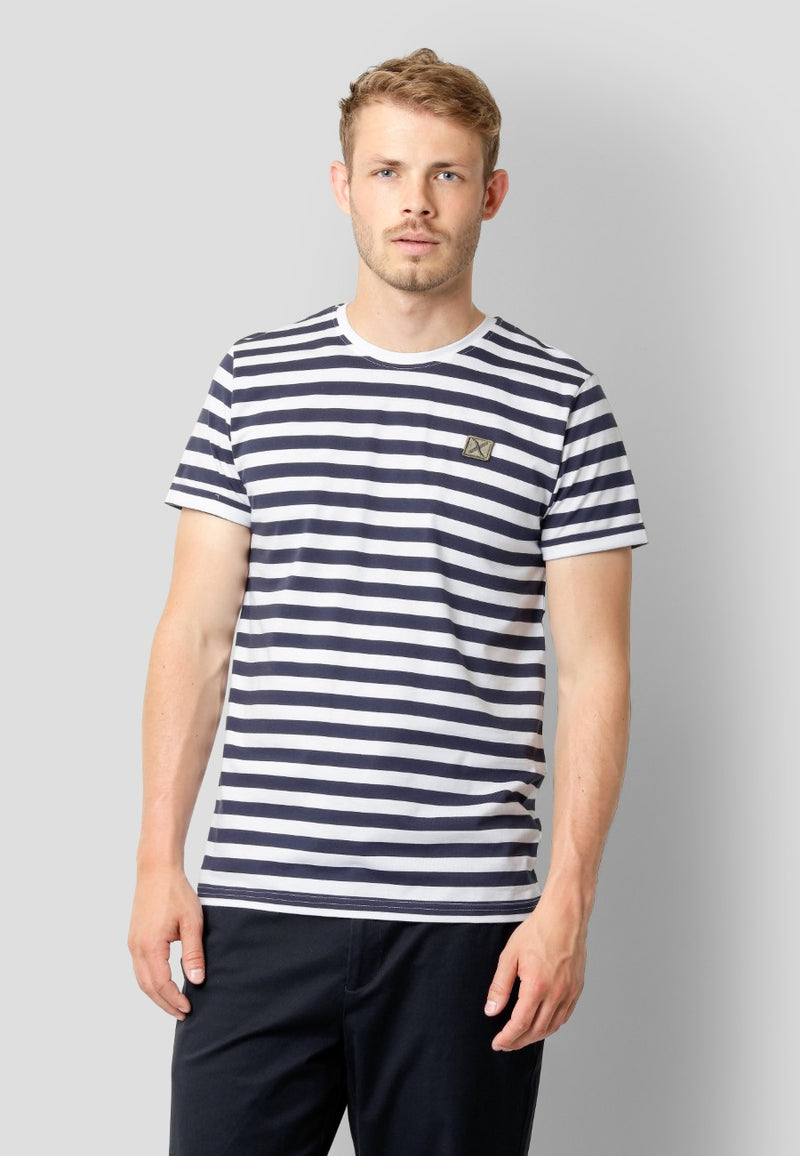 Clean Cut Copenhagen Basic Striped tee SS T-shirts S/S Navy/White