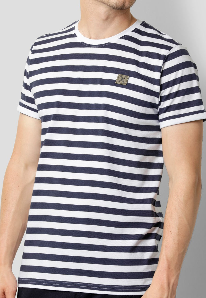 Clean Cut Copenhagen Basic Striped tee SS T-shirts S/S Navy/White