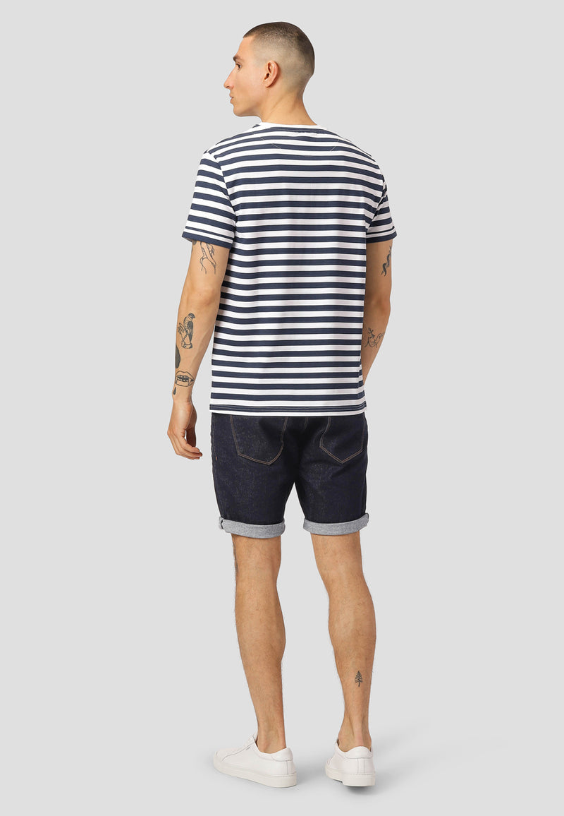 Clean Cut Copenhagen Basic Striped tee SS T-shirts S/S Navy/White