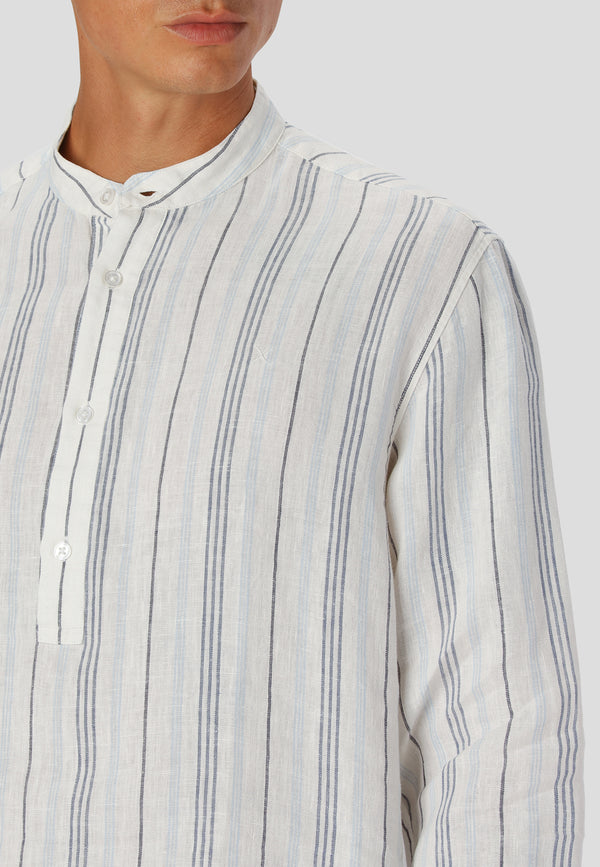 Clean Cut Copenhagen Bob Striped Mao Shirt Long sleeve Shirts L/S Ecru