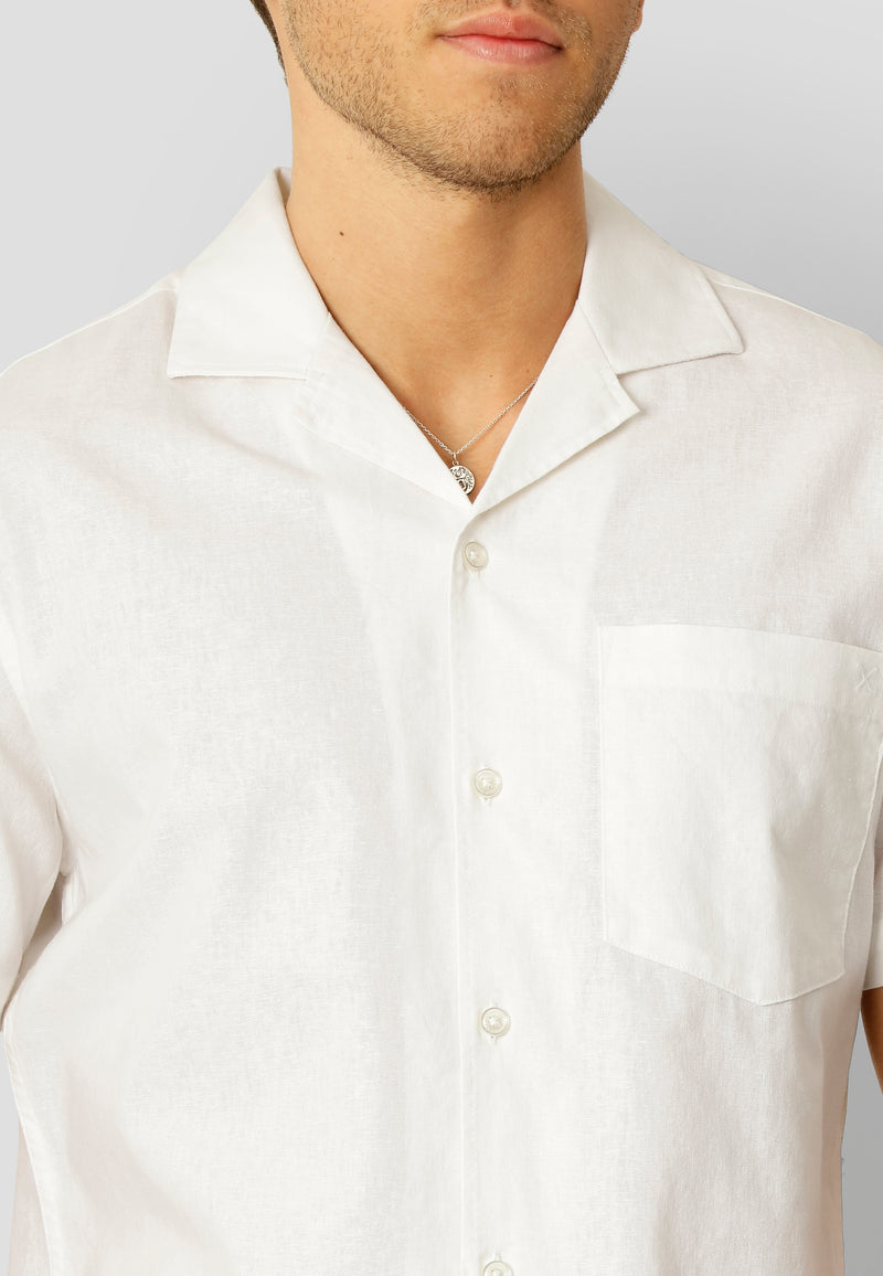 Clean Cut Copenhagen Bowling cotton/linen S/S shirt Shirts S/S White