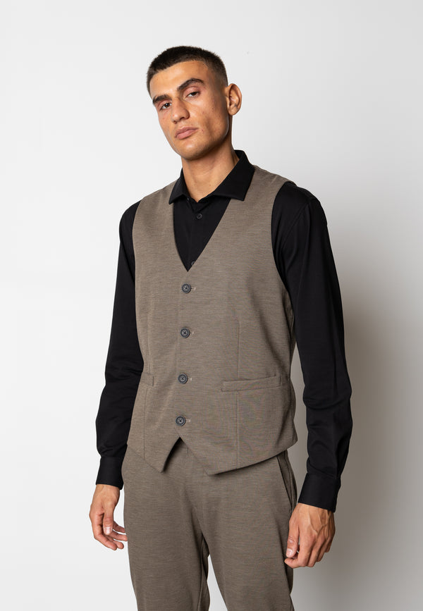 Clean Cut Copenhagen Brendon jersey waistcoat Vest Dark Khaki