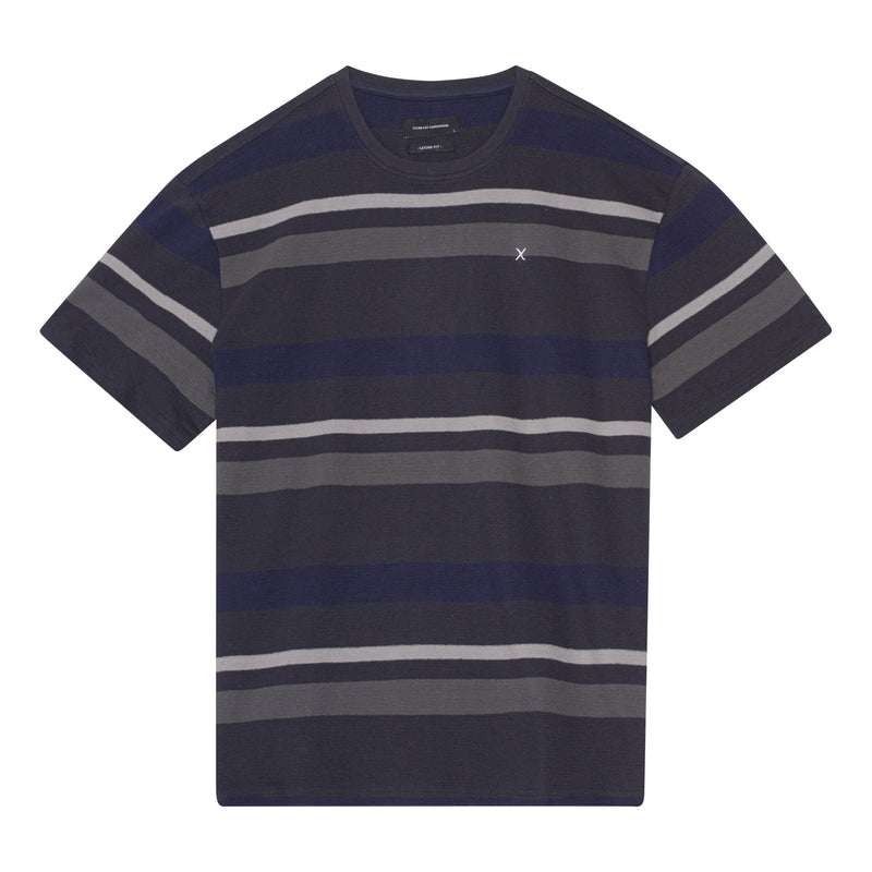Clean Cut Copenhagen Calton striped cotton t-shirt T-shirts S/S Dark Navy Stripe