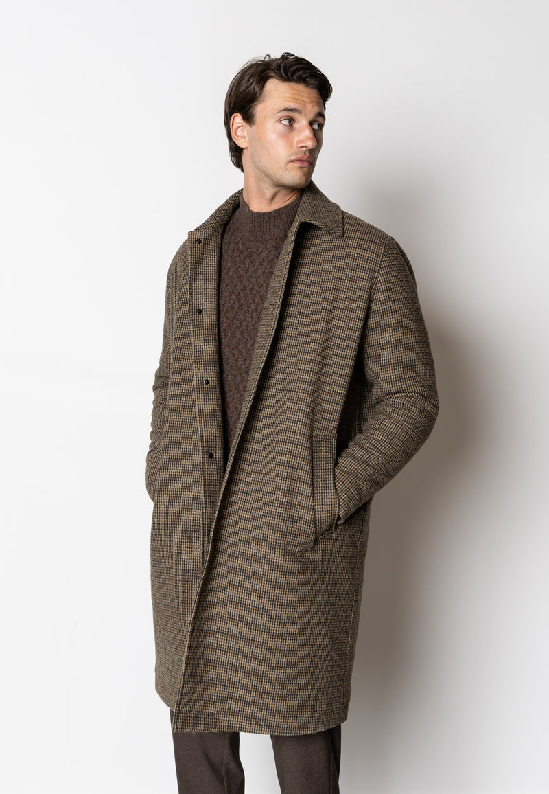 Clean Cut Copenhagen Carlos checked wool coat Jackets Dark khaki/Deep green check