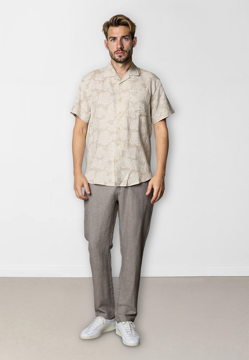 Clean Cut Copenhagen Carter flower shirt Shirts S/S Ecru