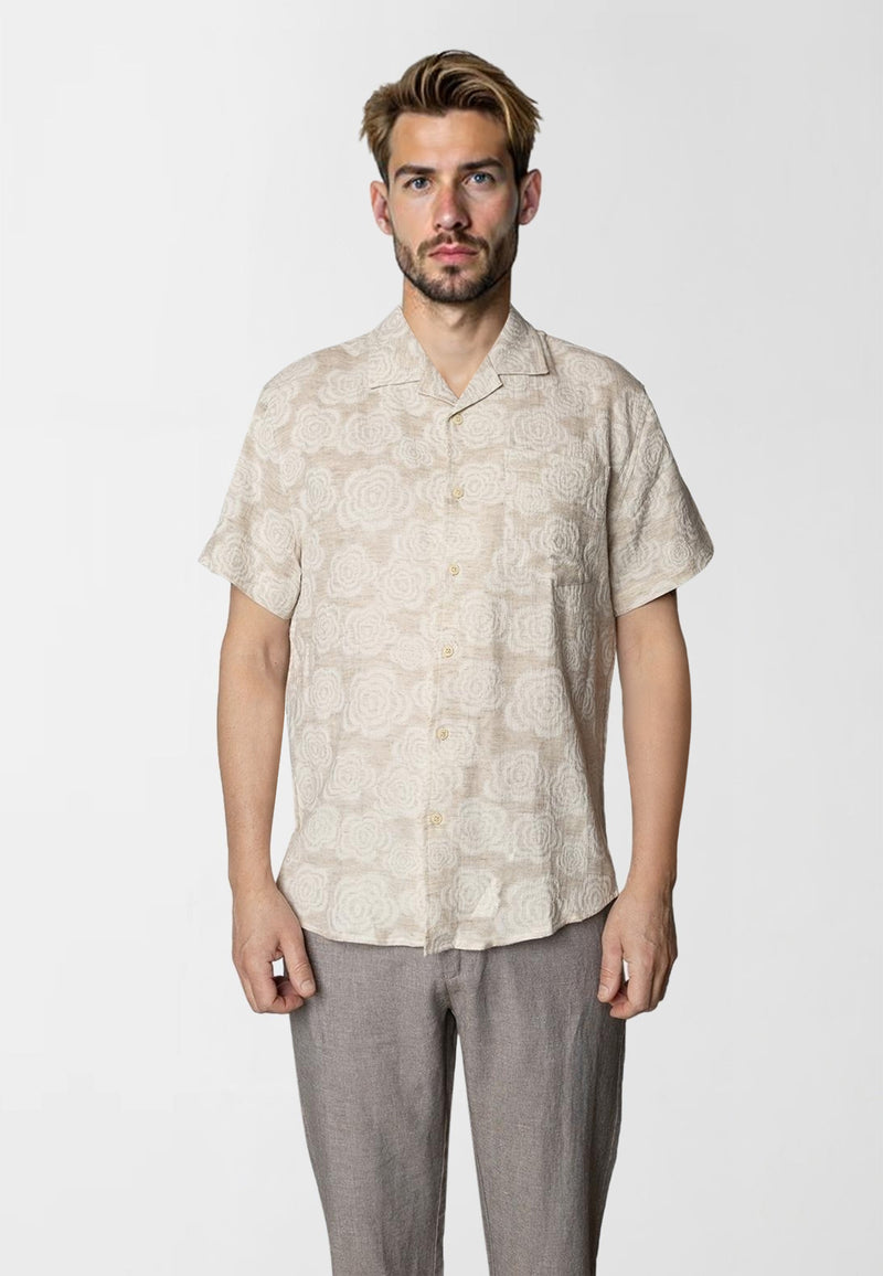 Clean Cut Copenhagen Carter flower shirt Shirts S/S Ecru