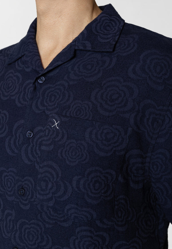 Clean Cut Copenhagen Carter flower shirt Shirts S/S Navy