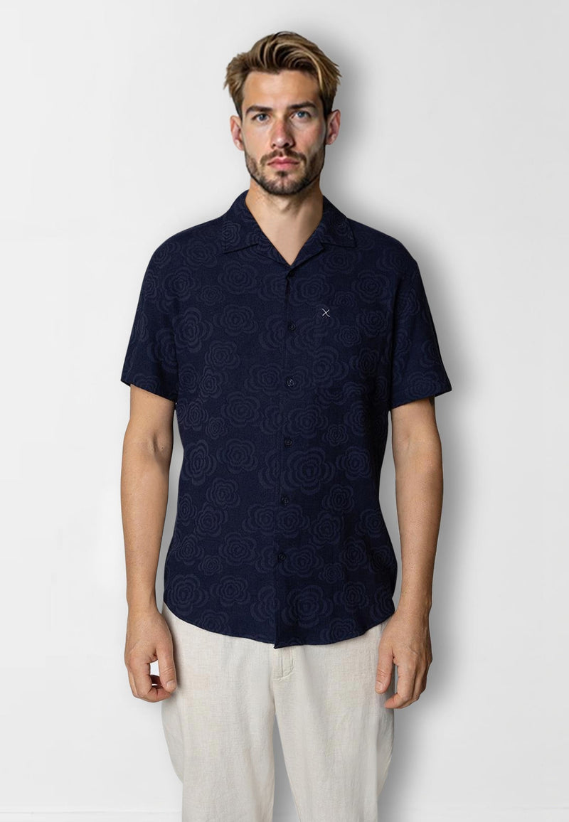 Clean Cut Copenhagen Carter flower shirt Shirts S/S Navy