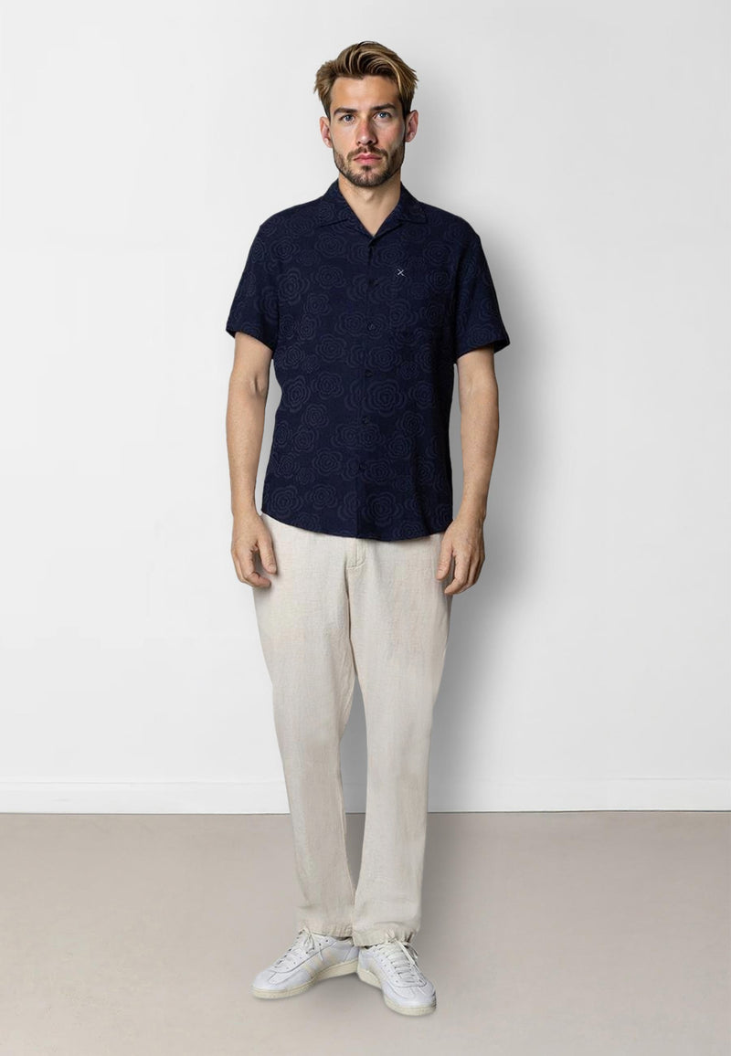 Clean Cut Copenhagen Carter flower shirt Shirts S/S Navy