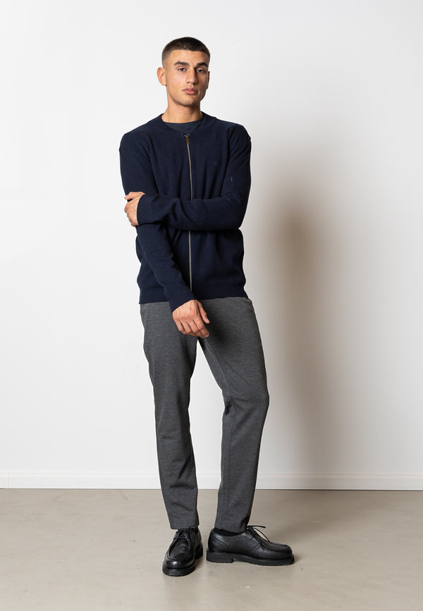 Clean Cut Copenhagen Christian knitted zip cardigan Knit Navy