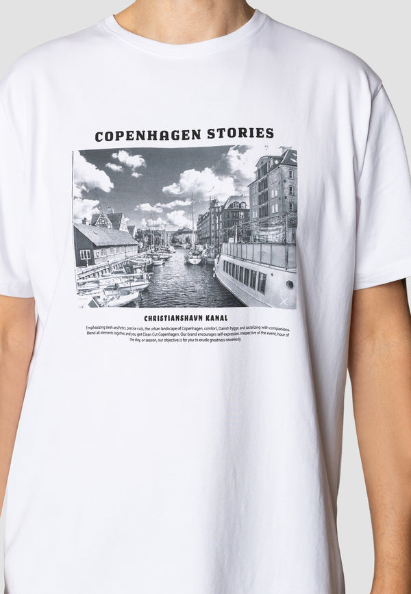 Clean Cut Copenhagen Christianshavn canal organic cotton t-shirt T-shirts S/S White