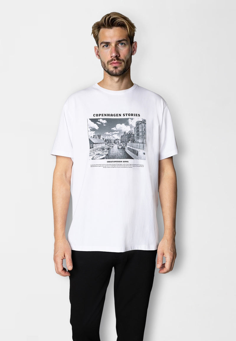 Clean Cut Copenhagen Christianshavn canal organic cotton t-shirt T-shirts S/S White