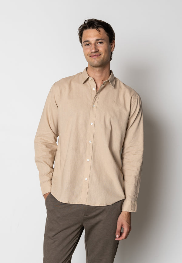 Clean Cut Copenhagen Clean Cut cotton/linen shirt Shirts L/S Khaki