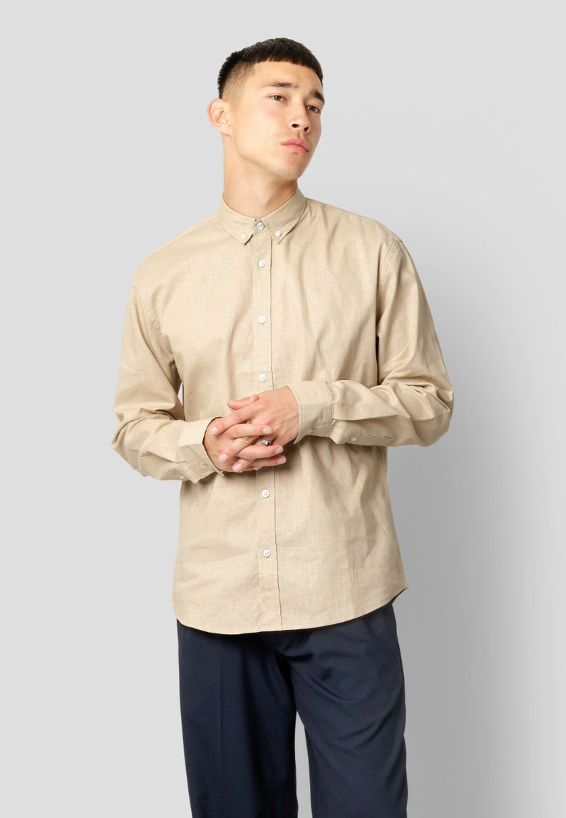 Clean Cut Copenhagen Clean Cut cotton/linen shirt Shirts L/S Khaki