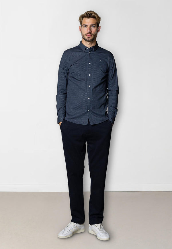 Clean Cut Copenhagen Clean formal AOP shirt Shirts L/S Navy