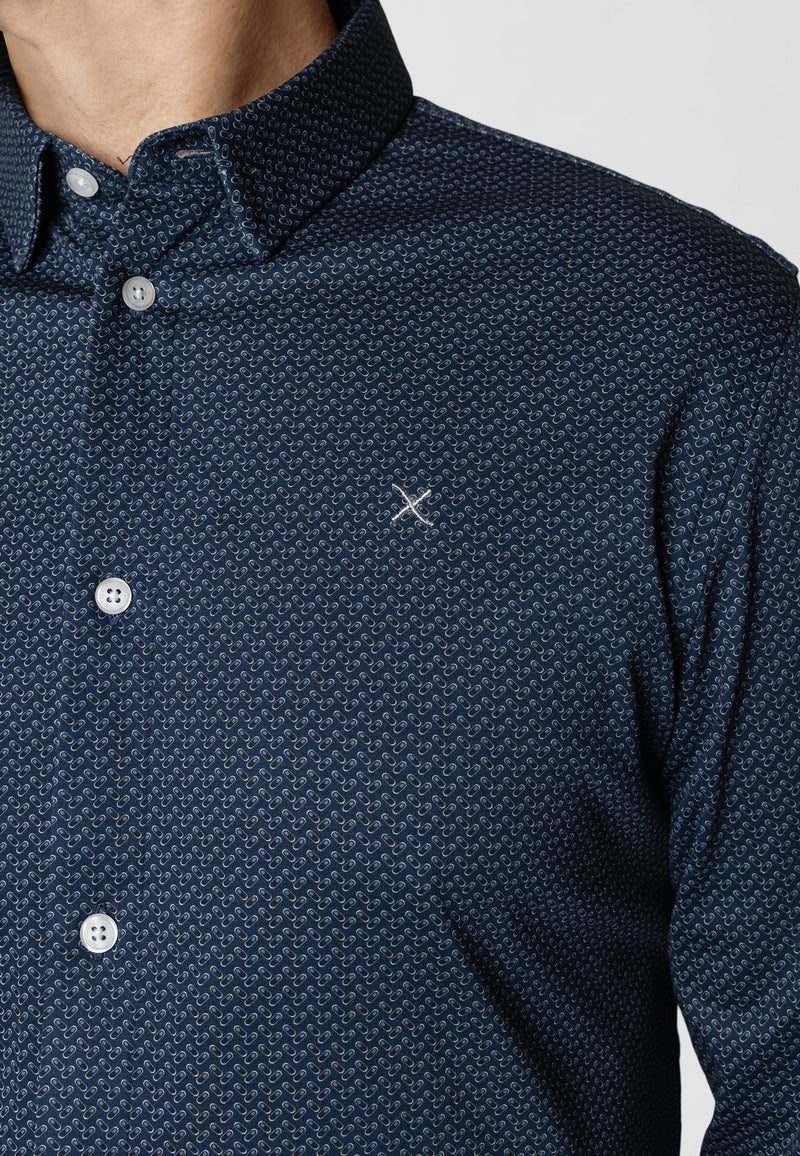 Clean Cut Copenhagen Clean formal AOP shirt Shirts L/S Navy