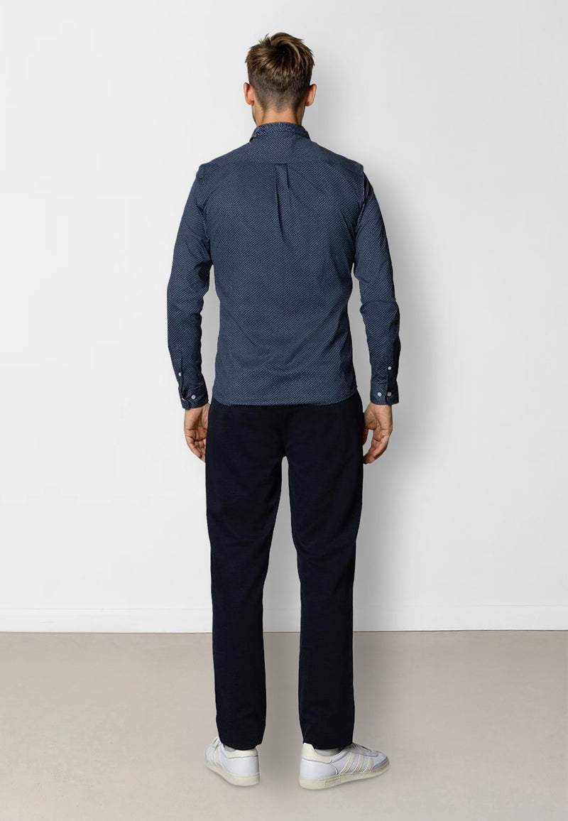 Clean Cut Copenhagen Clean formal AOP shirt Shirts L/S Navy