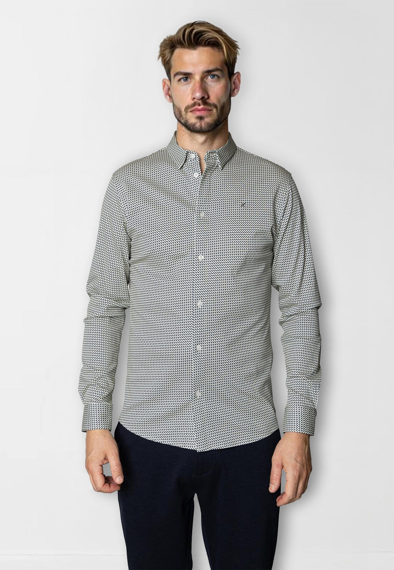 Clean Cut Copenhagen Clean formal AOP shirt Shirts L/S White