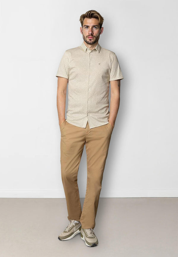 Clean Cut Copenhagen Clean formal AOP shirt Shirts S/S Ecru