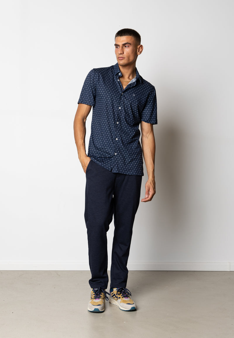 Clean Cut Copenhagen Clean formal AOP shirt Shirts S/S Navy