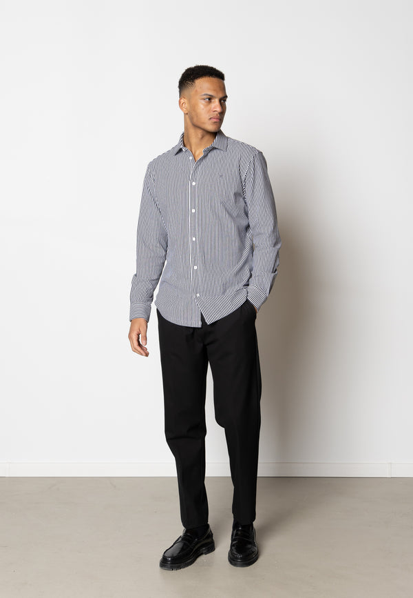 Clean Cut Copenhagen Clean formal striped shirt Shirts L/S Navy/White striped