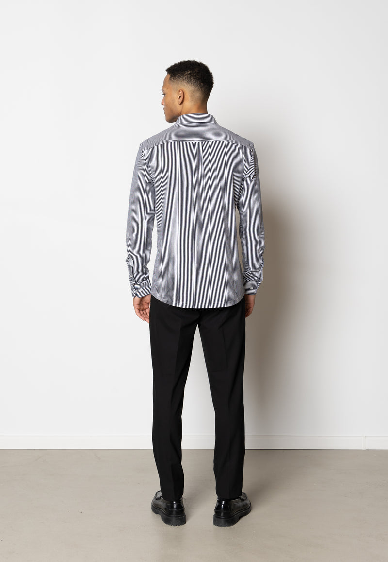 Clean Cut Copenhagen Clean formal striped shirt Shirts L/S Navy/White striped
