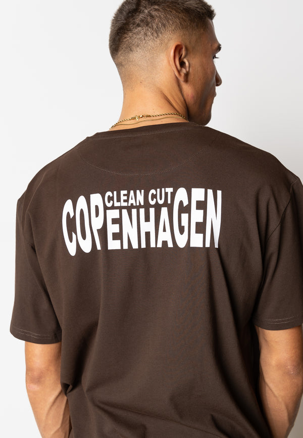 Clean Cut Copenhagen Clean organic printed t-shirt T-shirts S/S Dark Brown