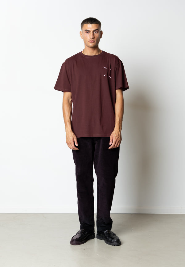 Clean Cut Copenhagen Clean organic printed t-shirt T-shirts S/S Dark Plum