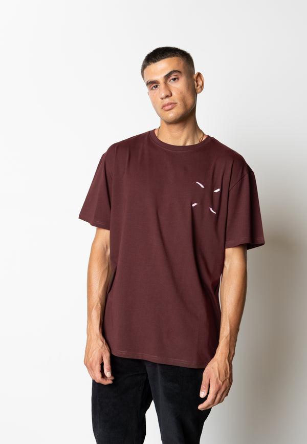 Clean Cut Copenhagen Clean organic printed t-shirt T-shirts S/S Dark Plum