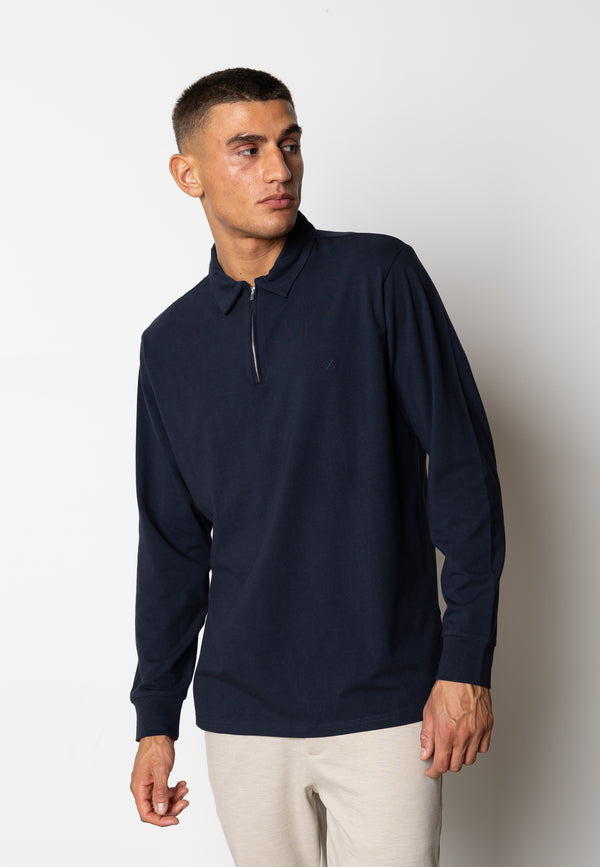 Clean Cut Copenhagen Clean zip polo Polos Navy