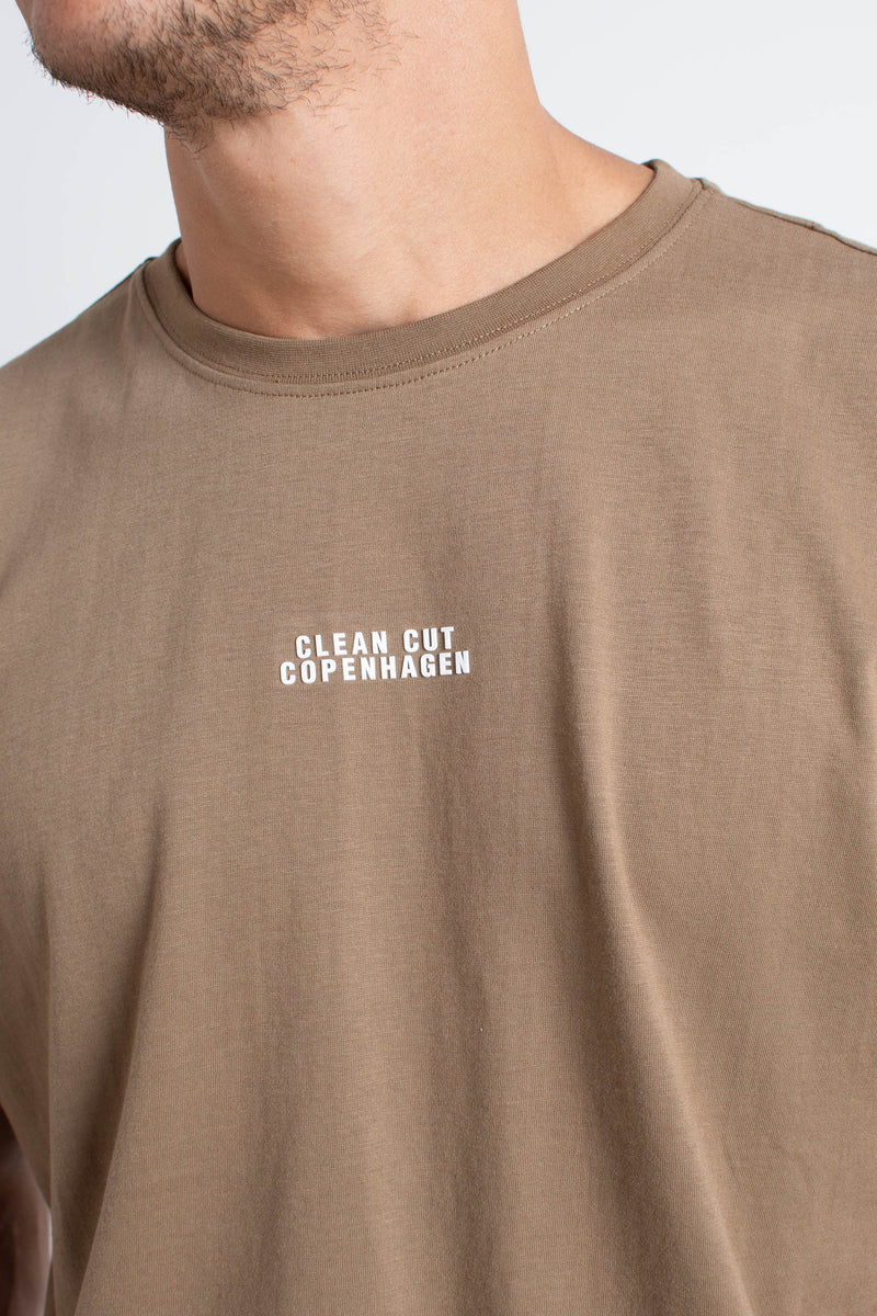 Clean Cut Copenhagen Cohen logo cotton t-shirt T-shirts S/S Dark Khaki