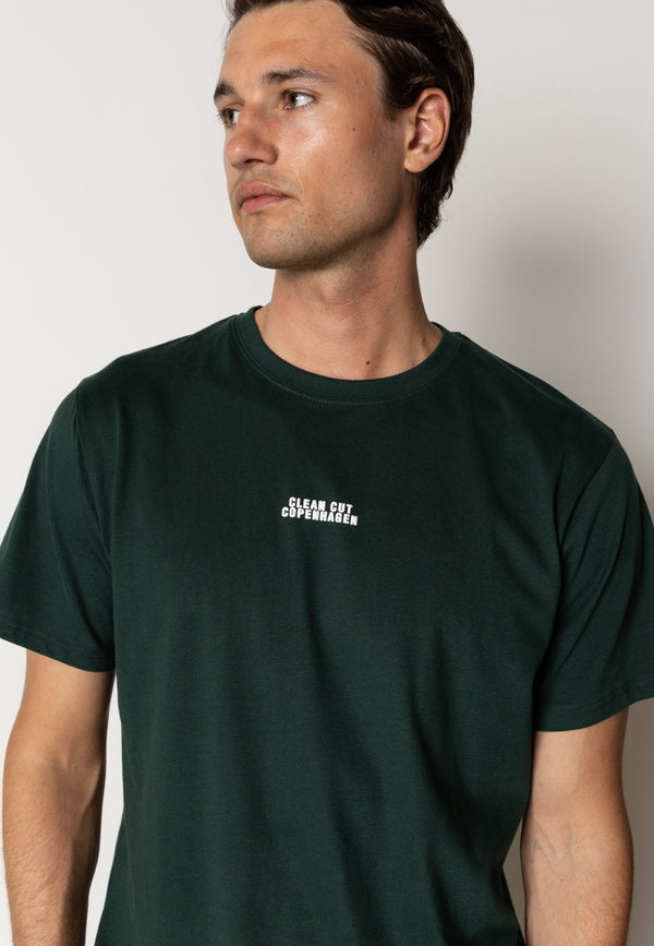 Clean Cut Copenhagen Cohen logo cotton t-shirt T-shirts S/S Deep Green