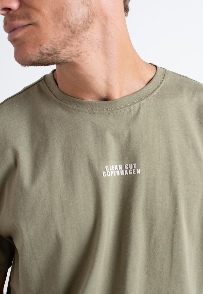 Clean Cut Copenhagen Cohen logo cotton t-shirt T-shirts S/S Dusty Green