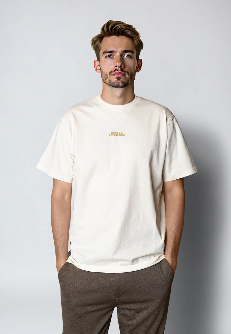 Clean Cut Copenhagen Cohen logo cotton t-shirt T-shirts S/S Ecru