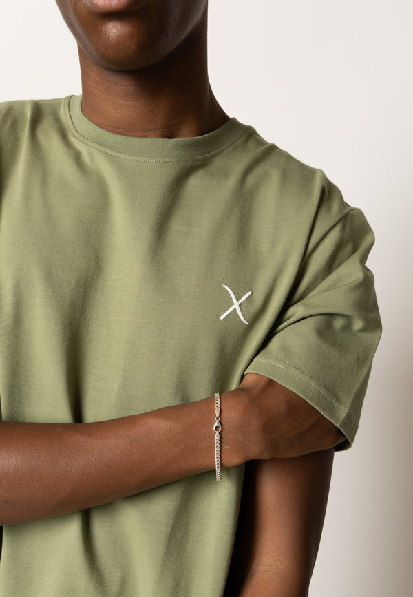 Clean Cut Copenhagen Cross organic logo t-shirt T-shirts S/S Dusty Green