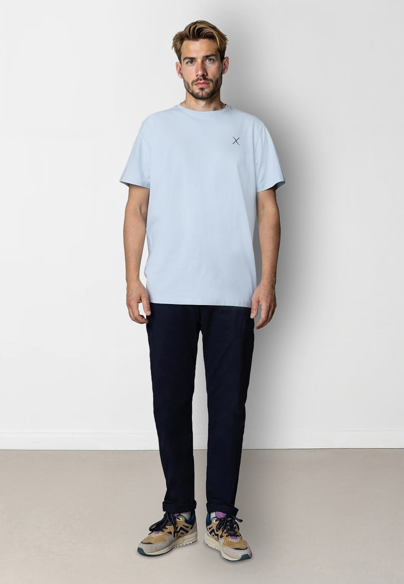 Clean Cut Copenhagen Cross organic logo t-shirt T-shirts S/S Light Blue