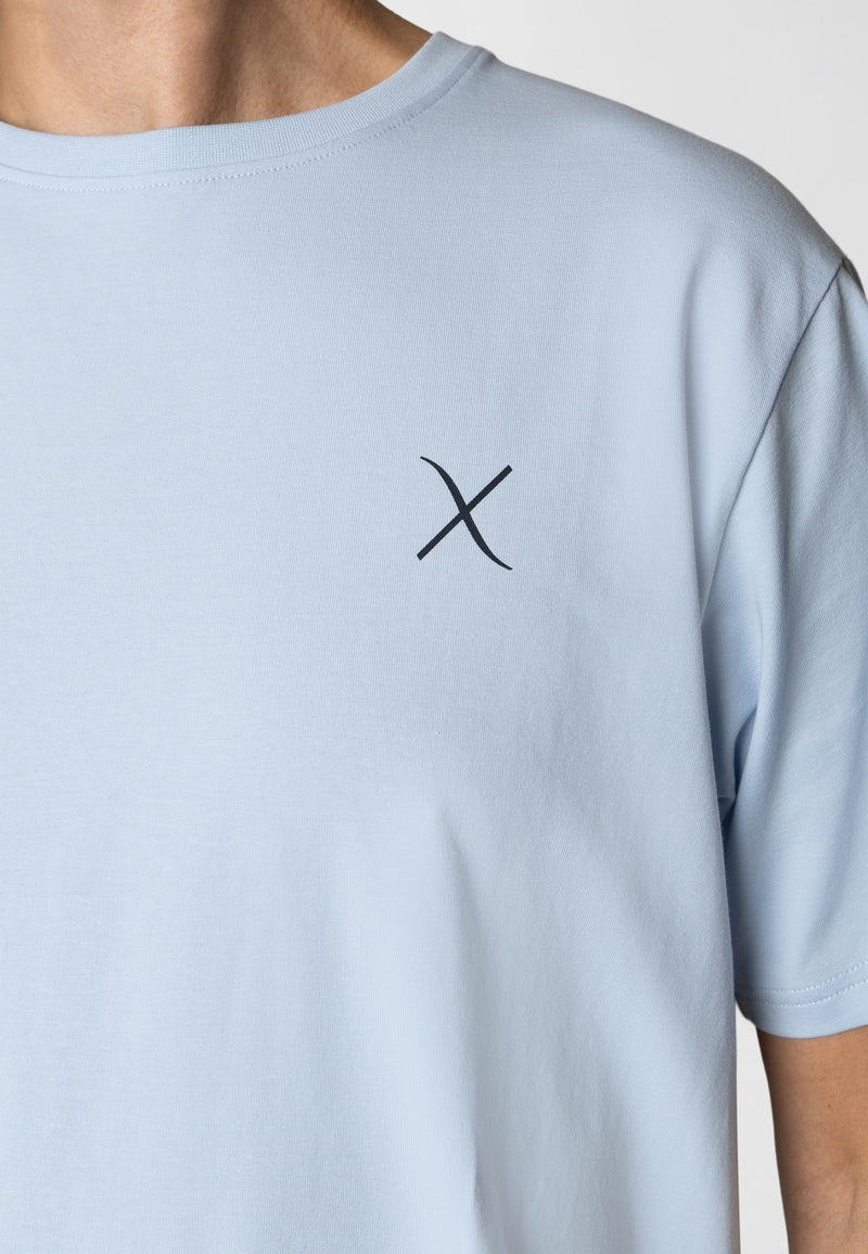 Clean Cut Copenhagen Cross organic logo t-shirt T-shirts S/S Light Blue