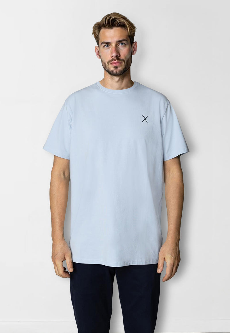 Clean Cut Copenhagen Cross organic logo t-shirt T-shirts S/S Light Blue