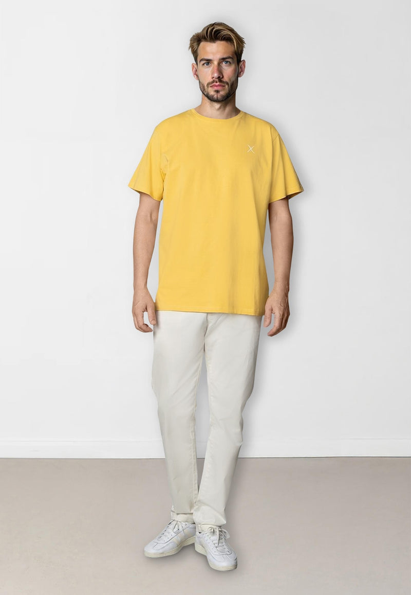 Clean Cut Copenhagen Cross organic logo t-shirt T-shirts S/S Warm Yellow