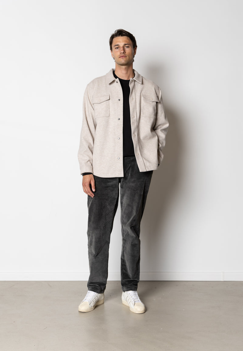 Clean Cut Copenhagen Dean flannel bonded overshirt Shirts L/S Soft Sand Melange
