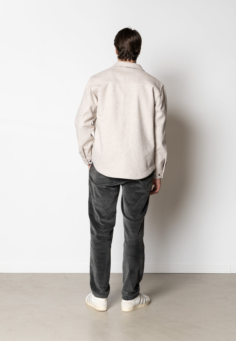Clean Cut Copenhagen Dean flannel bonded overshirt Shirts L/S Soft Sand Melange