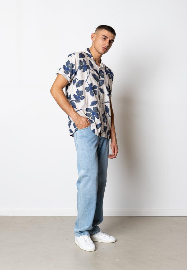 Fat Moose EZRA COTTON/LINEN SHIRT Shirts S/S Multi Army/Natural