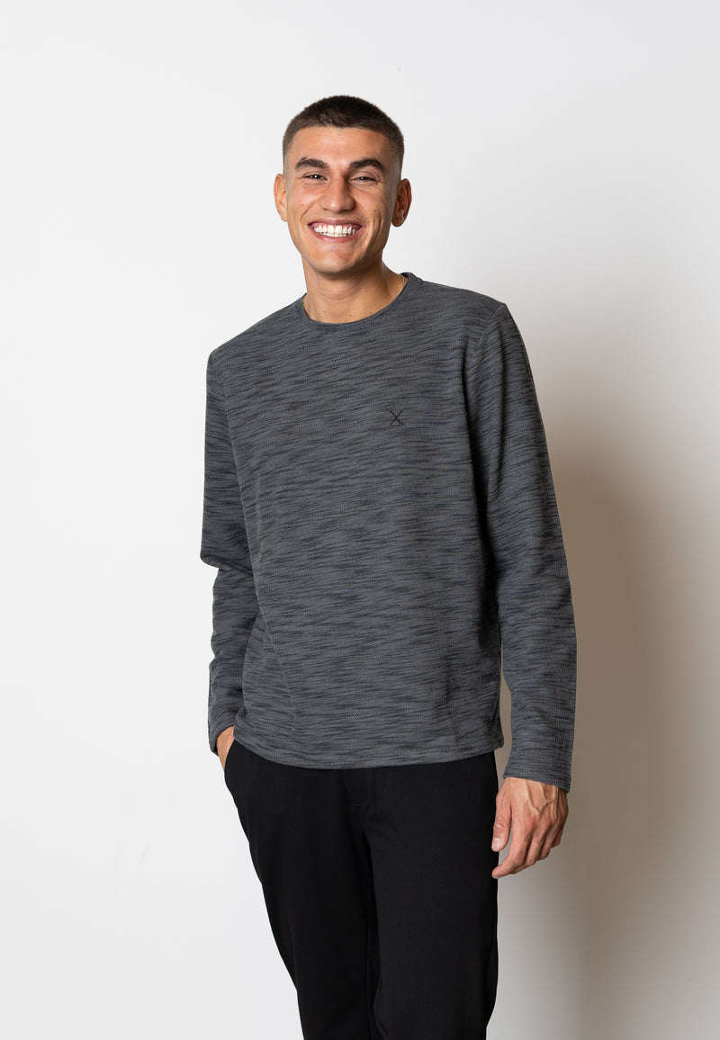 Clean Cut Copenhagen Eddie knitted jumper Knit Dark Grey/Black Melange