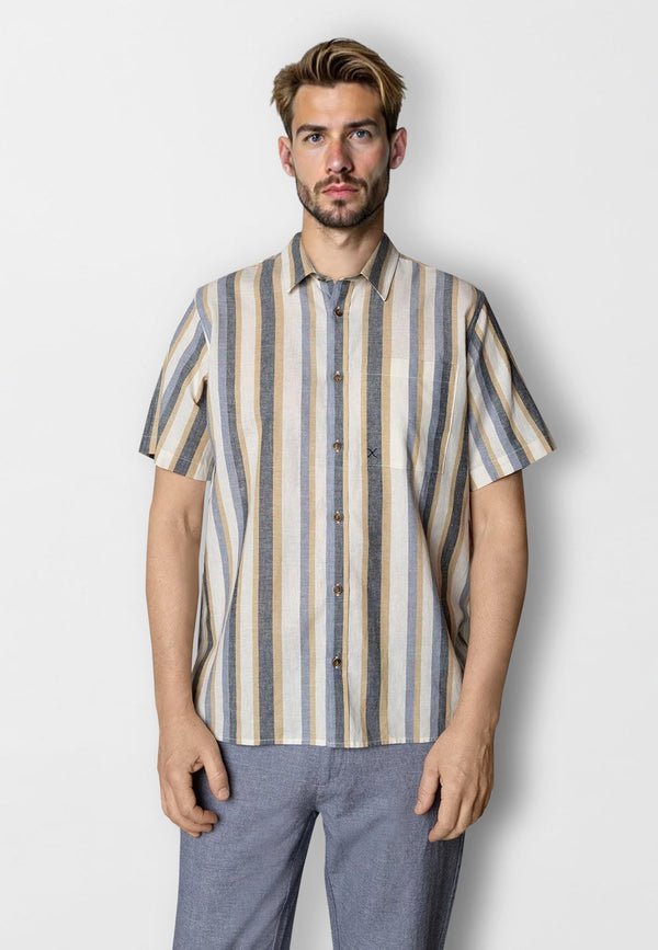 Clean Cut Copenhagen Eli S/S shirt Shirts S/S Ecru/Blue stripe