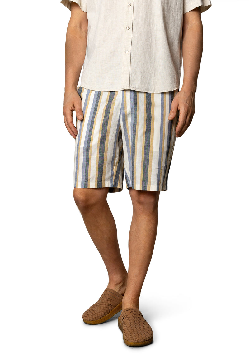 Clean Cut Copenhagen Eli cotton/linen shorts Shorts Ecru/Blue stripe